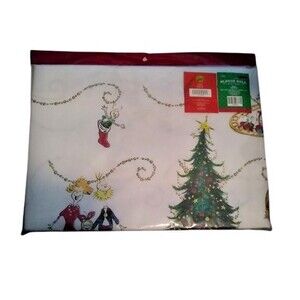 Sleigh Bell Bistro Dr Seuss Whoville Grinch Vinyl Tablecloth Rectangle 52”x70"